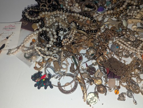 Vintage Trödel Schmuck Basteln Reparatur Teile und Stücke LBS Lot 106 verheddert - Bild 8 von 12