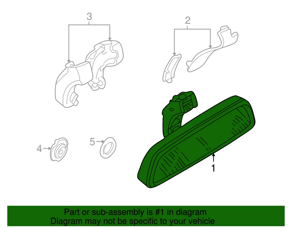 Genuine BMW Interior Rear View Mirror 51-16-9-134-416 - Image 2 of 2