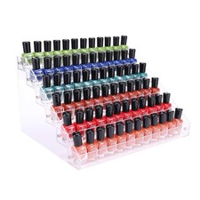 BTremary Clear Nail Polish Paint Organizer Holder Rack Shelf 6 Tier Acrylic T...
