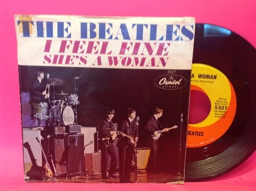 The Beatles - I Feel Fine / She's a Woman -  45 RPM 7" Vinyl record