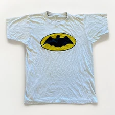 Vintage Batman Shirt Mens S DC Comics Adam West Logo Screen Stars 80s