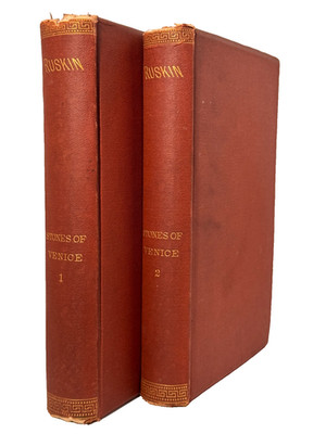 THE STONES OF VENICE by John Ruskin RARE First Edition, 1869 CUSTOM BINDING