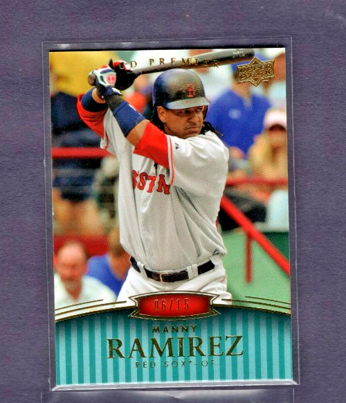 2008 UPPER DECK PREMIER RARE BLUE PARALLEL #102 MANNY RAMIREZ RED SOX SSP #/15