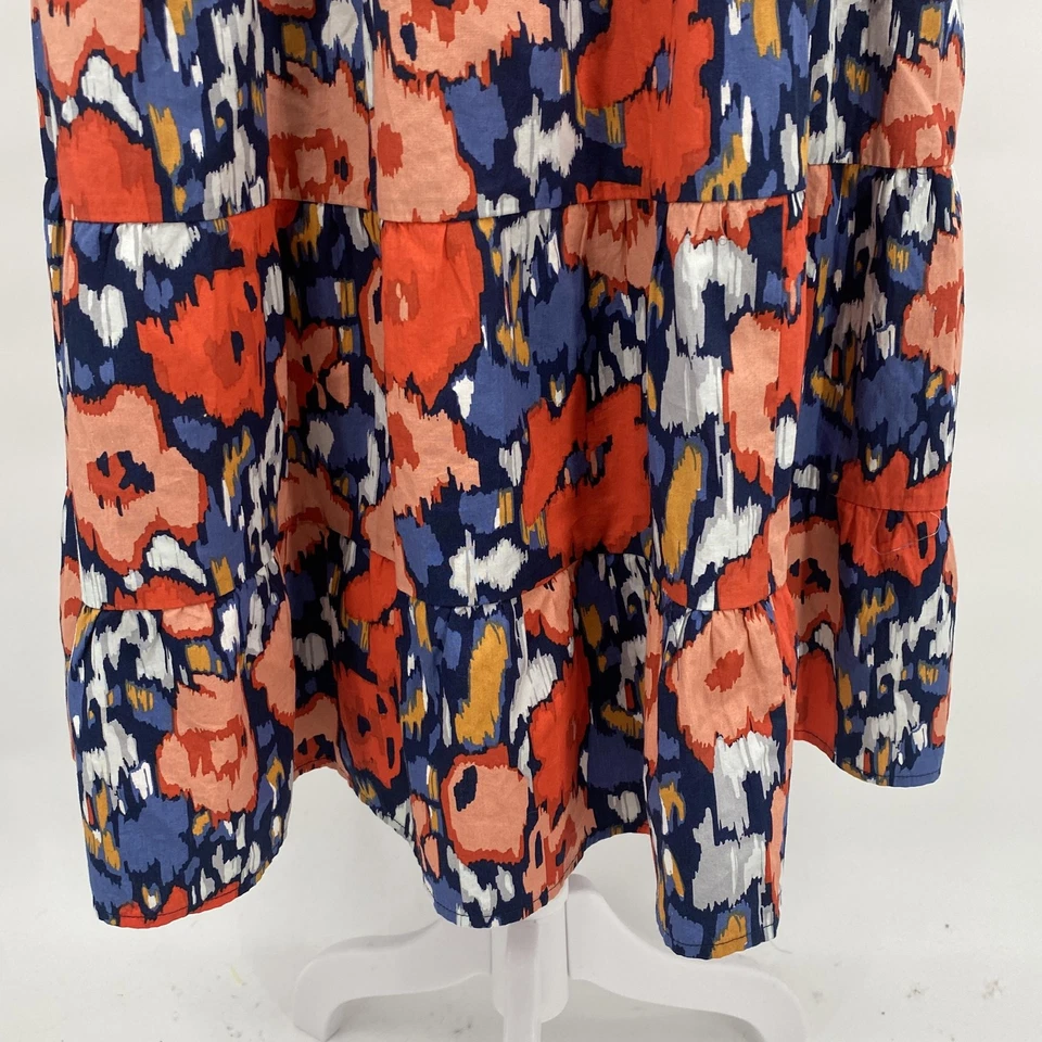 Falda Boden Mujer 12 Pequeña Multicolor Acuarela Floral En Niveles Midi Línea A Casa de Campo Foto 3 de 4