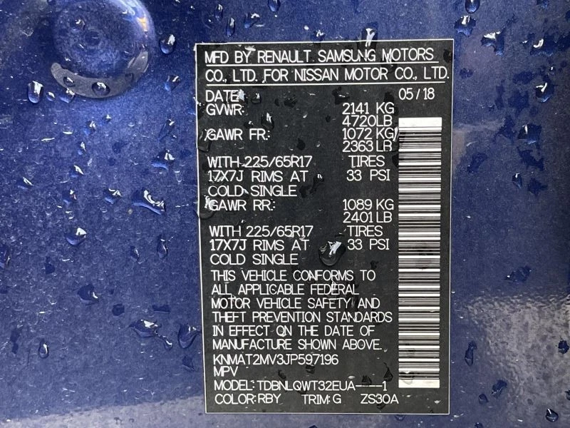 Guardabarros derecho Nissan Rogue 2014-2020 azul PC:RBY 31K 49230 Foto 3 de 4