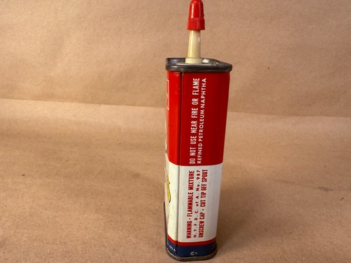 Accendino in latta vintage HUMBLE & ESSO liquido e pratico lattina olio, grafica uomo goccia - Foto 6 di 10