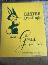 Vintage Goss Cocoanut Easter Eggs Chocolate Box Goss Fine Candies Empty Box 