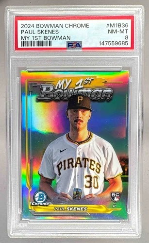 147559685 Paul Skenes 2024 Bowman Chrome #M1B-36 My 1st RC Rookie RC PSA 8
