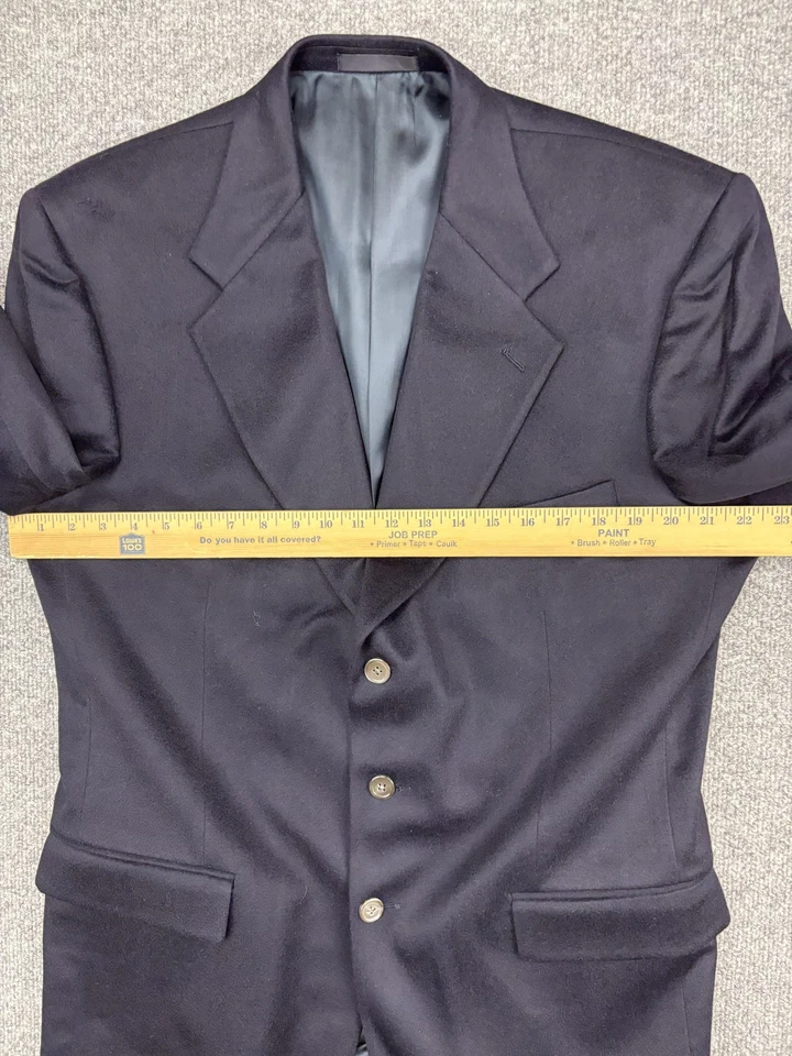Neiman Marcus Blazer Mens Large Navy Blue 100% Cashmere Sport Coat Jacket USA - Image 4 of 4
