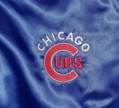 Vintage 80s Chicago Cubs Satin Bomber Jacket Swingster Quilted USA