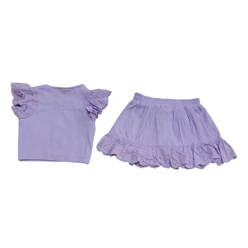 Conjunto Corto Tejido Cintura Elástica 2 Piezas Niñas Pequeñas Ediciones Raras Foto 2 de 3