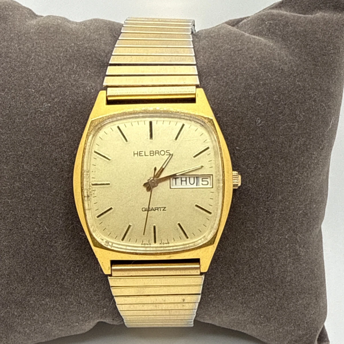 Helbros 56621 Quartz Gold Plated Watch Base Metal Bezel 555415 87-1  Untested Vintage Helbros Gold Tone Quartz Analog Women main image 4