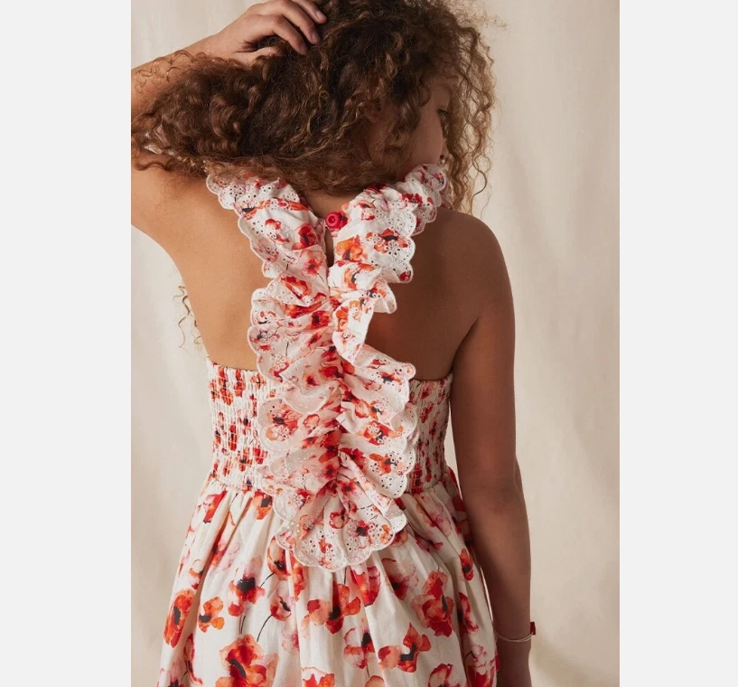 Matilda Jane Enchanted Garden Playful Poppies Printed Maxi Dress Girls Size 8 - Image 3 of 4