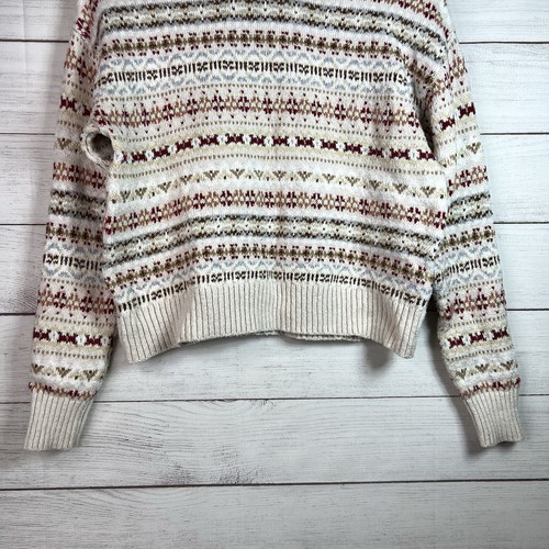 Suéter tejido cuello redondo American Eagle Fair Isle Snowdrift talla XS - Imagen 5 de 9