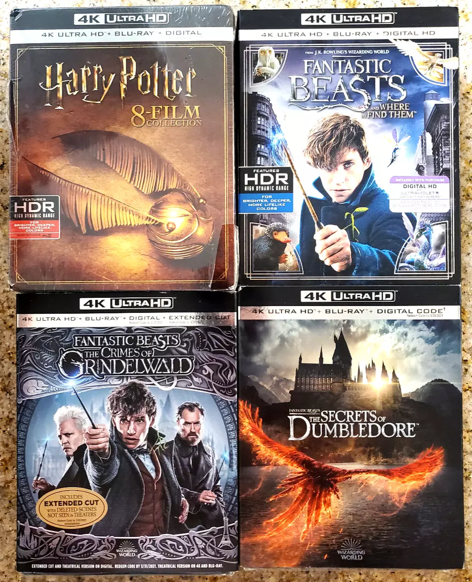 Harry Potter 1-8 4K+Blu-ray 16-disc Set/Fantastic Beasts 1-3 4K w Slip  Covers