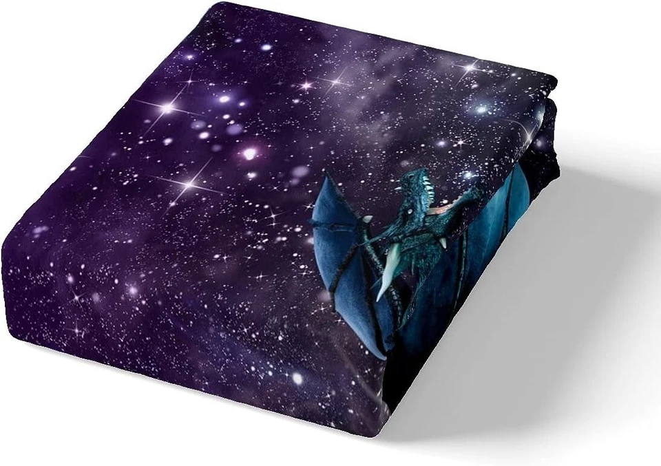 Breathable Kids' Bedding Set: Twin Size Fitted Sheet & Pillowcase - Dragon Theme - Image 4 of 4