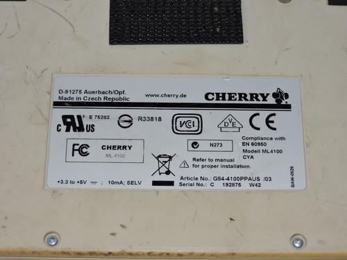 Cherry ML 4100 Tastatur Serie Nr. C192875 - Bild 4 von 4
