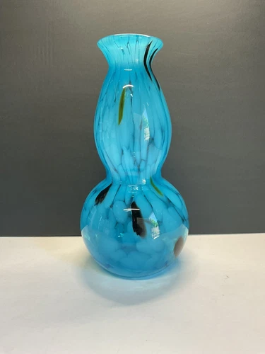 Vintage Murano Decanter Glass Vase Blue 10” 1/2 Tall - Pre-owned