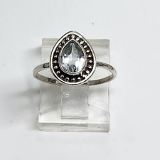 Blue Topaz Sterling Silver 925 Ring Size 6