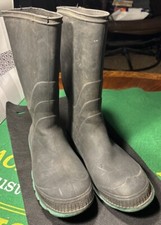 Unisex Army Green 2 Tone Rubber Pull On Rain Boot Size 6.