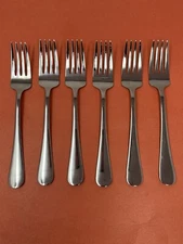 Mikasa Symmetry Sincerity Glossy Set of 6 Salad Forks 7 3/8" Stainless Flatware