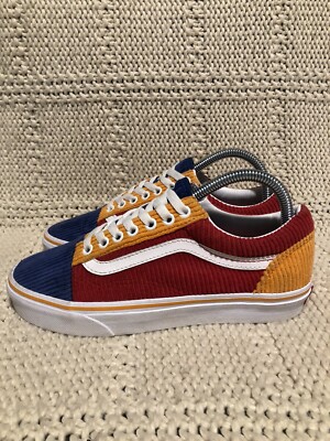 Slip On Corduroy Vans VANS Skate Shoes Multi Color Block Corduroy