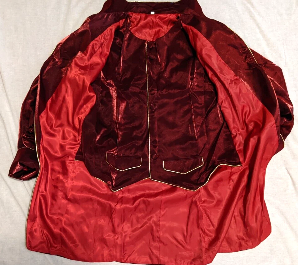 Teatro Cosplay Mozart Compositor Chaqueta y Pantalones Cortos Borgoña, Para Hombre 3XL Nuevo sin Etiquetas Foto 4 de 4