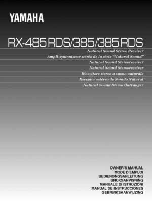 Yamaha RX-385-RDS Receiver Owners Manual