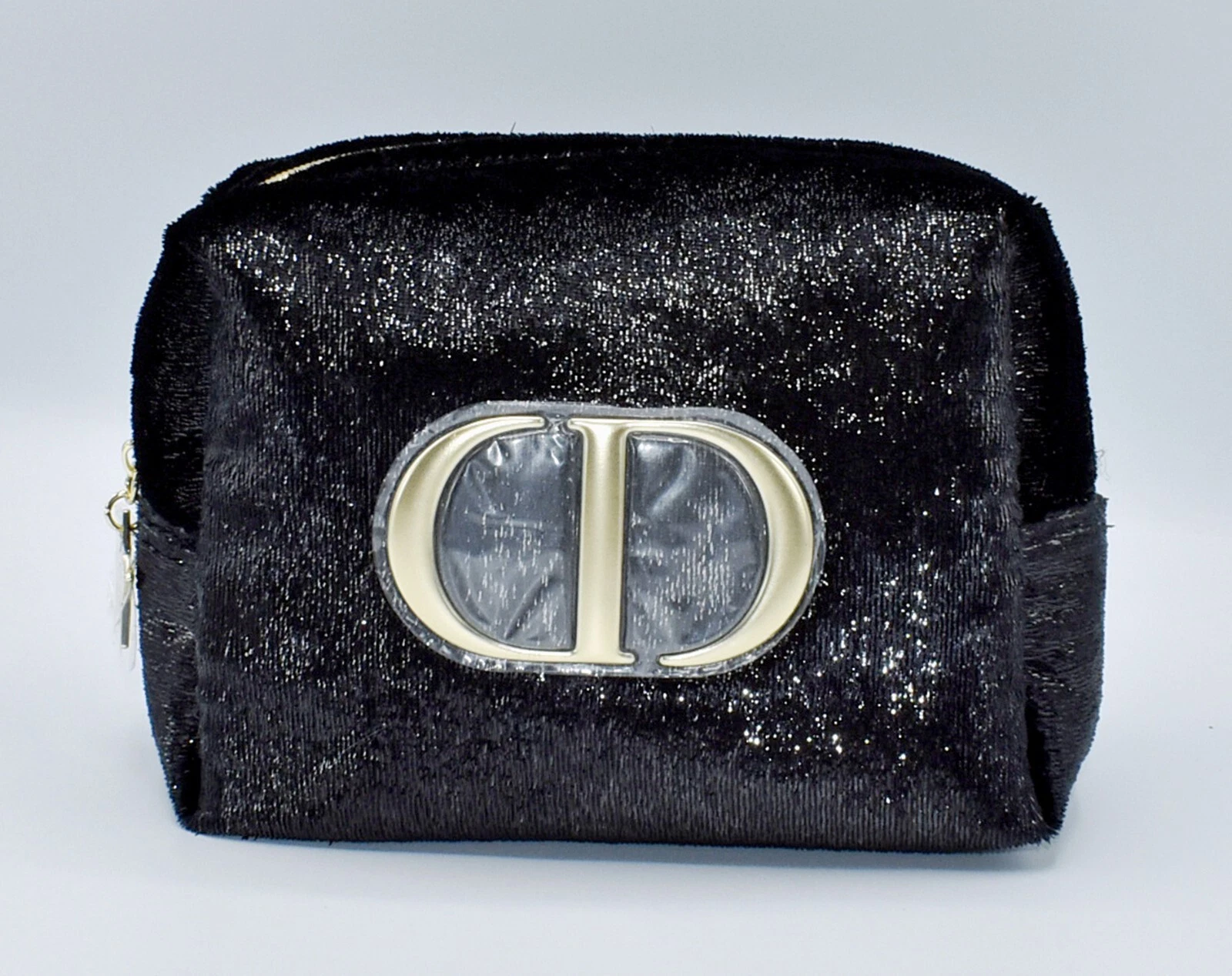 Pochette Christian Dior velours noir or logo nouveauté Japon