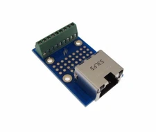 RJ45 Ethernet Connector Breakout Board w/ LED Screw Terminal Dual Color Foxconn