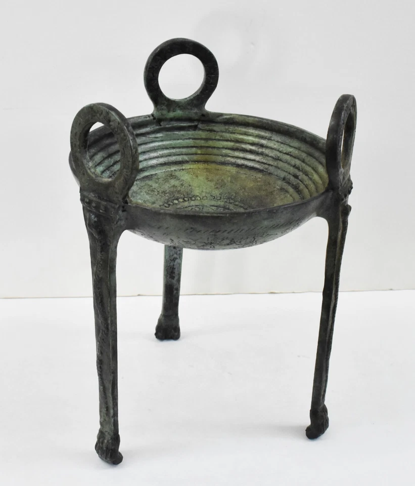 Trípode pequeño de bronce puro - Arte griego antiguo - Método de cera perdida - Premio ganador Foto 2 de 4