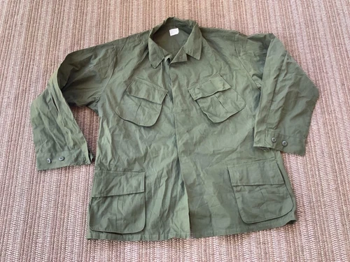 Vintage USMC Army Military Surplus Tropical Jungle Combat Coat 1970 Vietnam XL