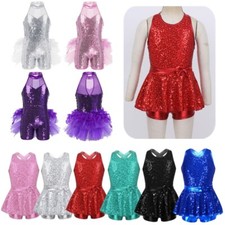 Girls Sequined Ballet Hip-Hop Jazz Latin Modern Tap Dress Performance Dancewear