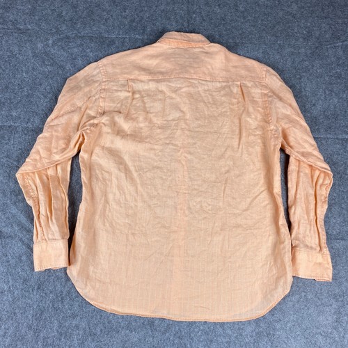 Tommy Bahama Shirt Mens Large Orange Plaid Linen Button Up Long Sleeve - Picture 8 of 11