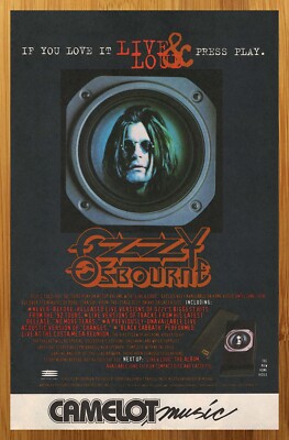 1993 Ozzy Osbourne Live & Loud Vintage Print Ad/Poster Album CD LP