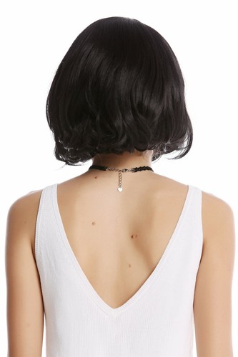 Wig Women's Long Bob Shoulder-Length Short Smooth Middle Part Black - Picture 4 of 4