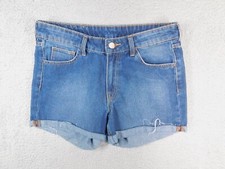 H M  Denim Women's Size 6 Denim Jean Shorts Light Wash Cuffed Medium Wash