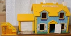 Vintage Yellow Fisher Price Little People Play Family House 1969 w People & Car