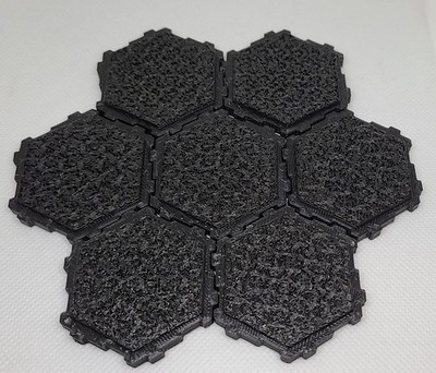Custom 7 Asphalt Tiles 3d Printed For Heroscape Black