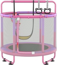 Kids Spring Trampoline with Safety Net Swing Basket Game