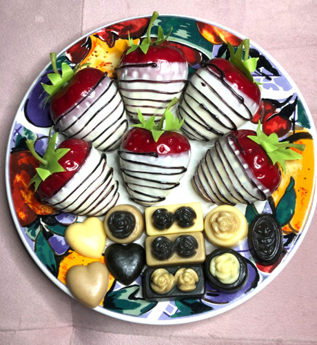 Fake Faux White Chocolate Covered Strawberries and Faux Decorative Candies