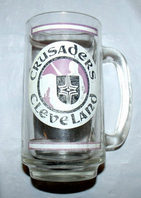 Cleveland Crusaders ''World Premier'' 10/11/1972 Debut WHA Hockey Heavy Glass Mug