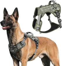 Heavy Duty Tactical Dog Harness for Large Dogs 100 Lbs X-Large, Camouflage 