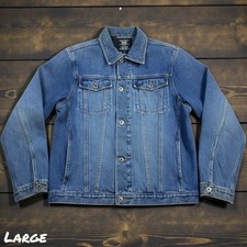 Grit Iron Workwear Denim Jacket Mens LARGE Lined Heavy Construction Casual Gear