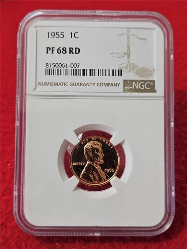 1955 LINCOLN WHEAT BACK PENNY    NGC PF 68 RD                           #T0603