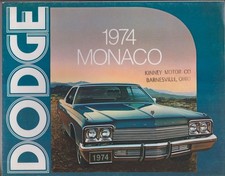 NOS 1974 DODGE MONACO Sales Brochure Catalog C-body Brougham Custom 440 Mopar