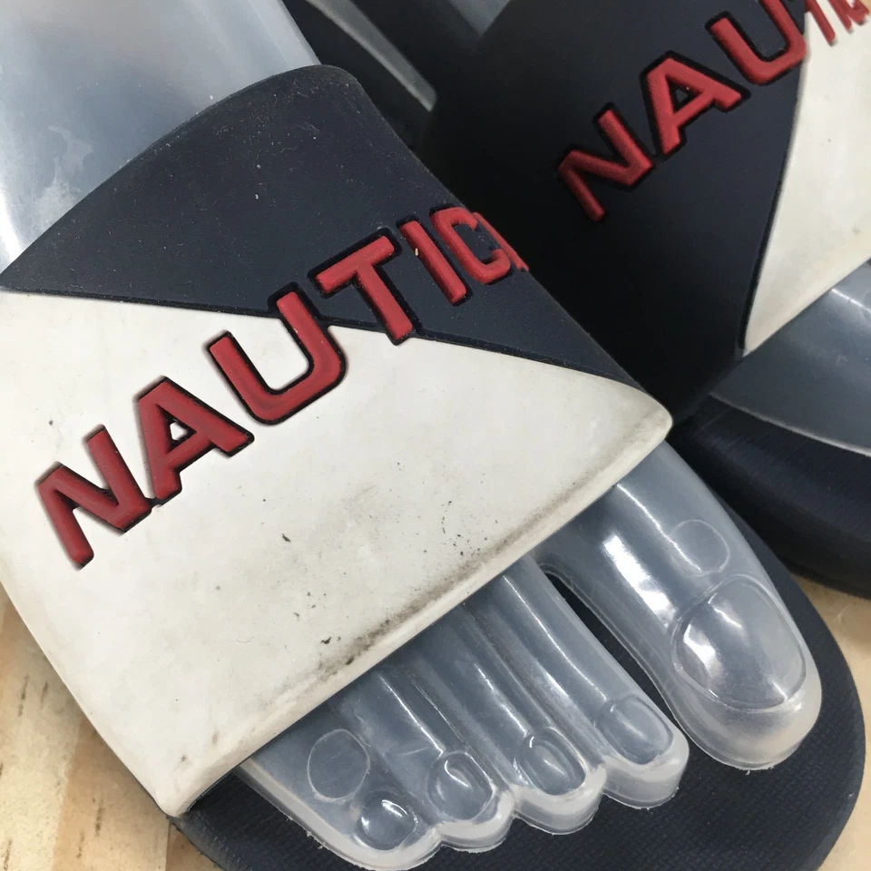 Nautica Sandals Toddler 12 Stono Slingback White Faux Leather Logo Casual Open - Image 4 of 4