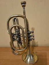 Soviet Trumpet Cornet USSR Musical Wind Instrument Horn Mouthpiece Vintage