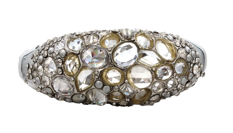 Шикарный ALEXIS BITTAR Pave кристалл серебра браслет на петлях браслет новый с ярлыком