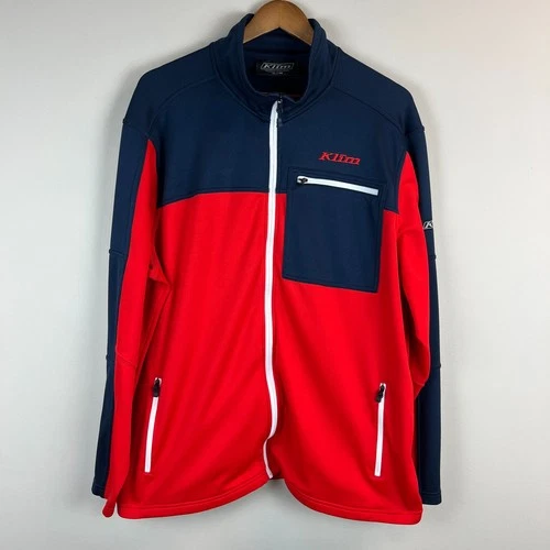 Klim Glacier Jacket Mens XL Red Navy Full Zip Lightweight Performance Breathable - product listing photo